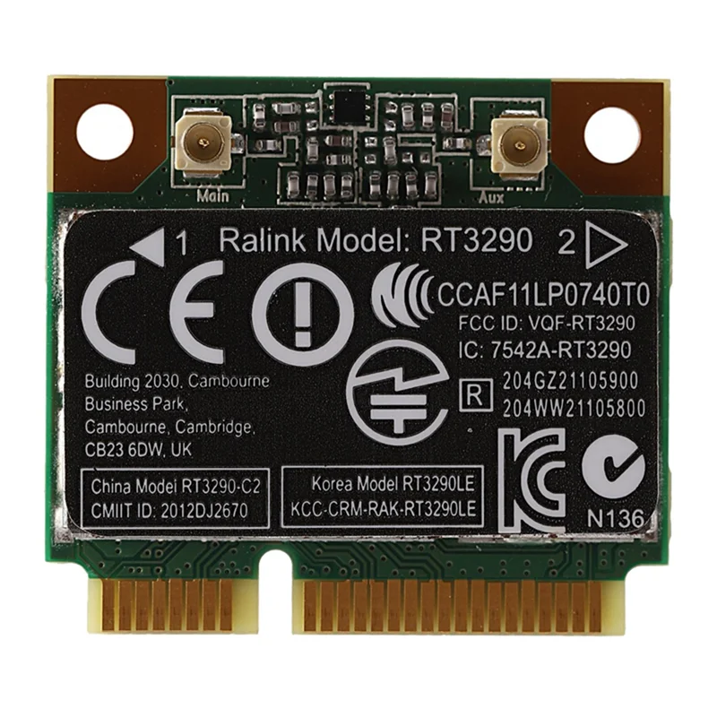 5PCS 150Mbps 2.4Ghz RT3290 802.11B/G Wireless Wlan Card WIFI + Bluetooth BT 4.0 Mezza Mini PCI-E Card per CQ58
