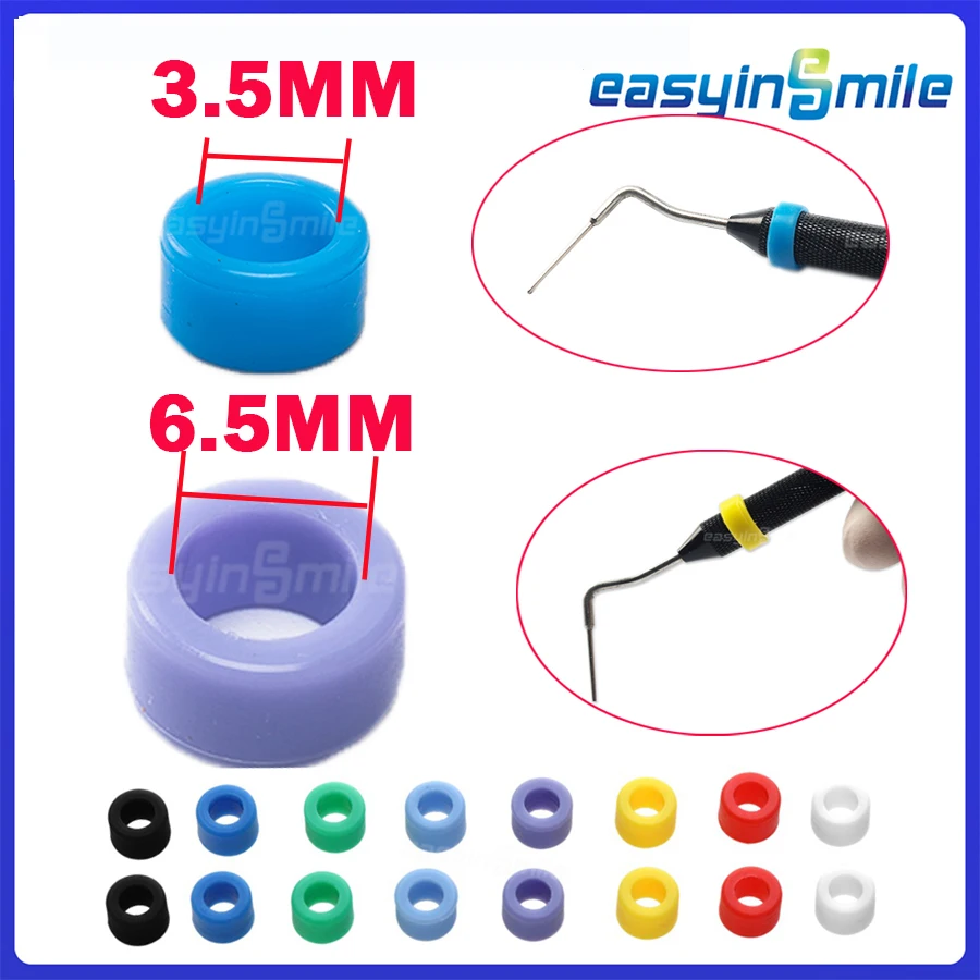 25/50Pcs Dental Code Ring Silicone Instrument Identification Code Circle Handpiece Disinfection Autoclavable Dentists Supplies