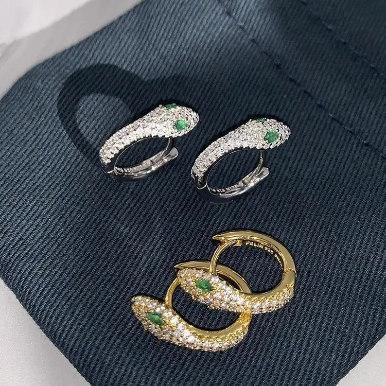 Fashionable Snake Shaped Earrings for Women Vintage Stylish 925 Silver Plated Clip on Trendy Ear Jewelry Sweet Cool Style