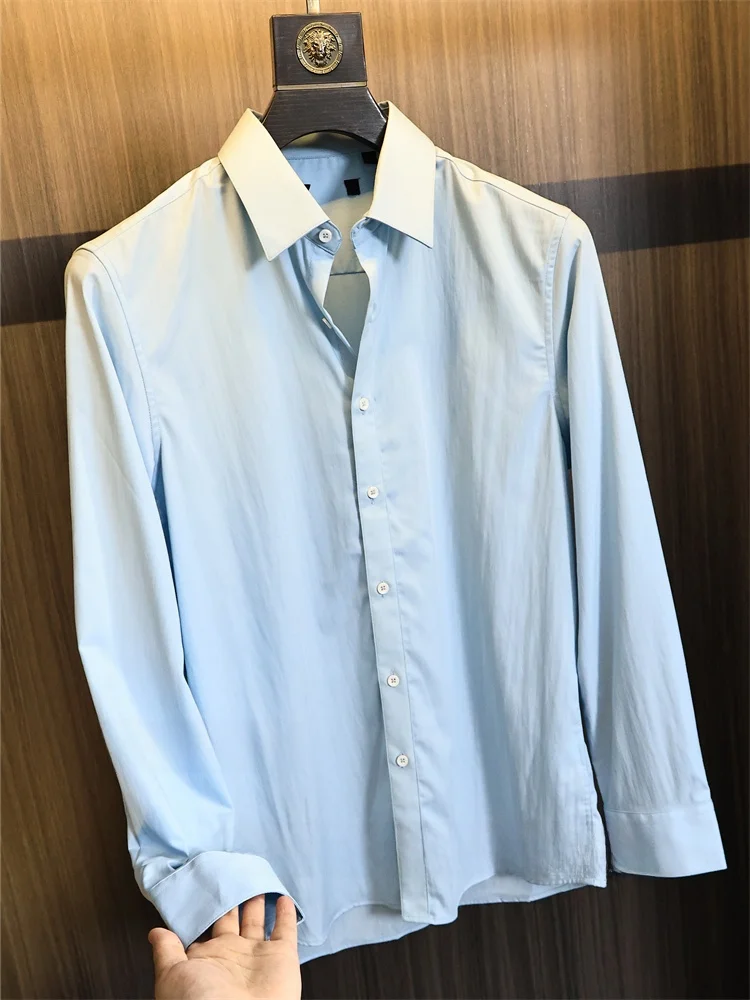 

Мягкий удобный длинный све Busin повседневный мужской однотонный модный универсальный воротник-стойка осень irt