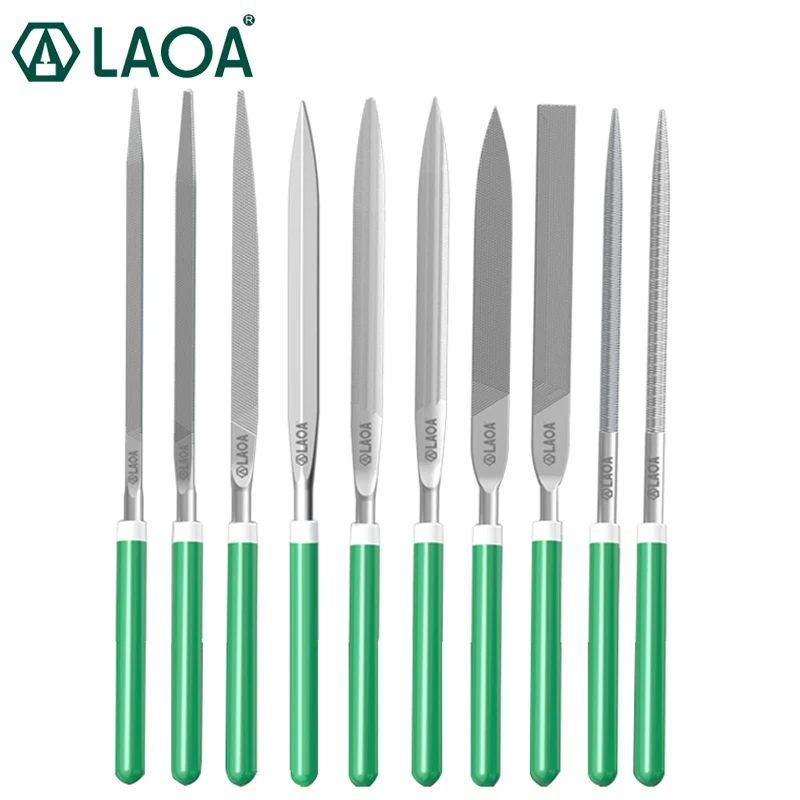 LAOA 10pcs File sets Metal grinding Flat File Round Square Hand Sanding Tool 5*180mm