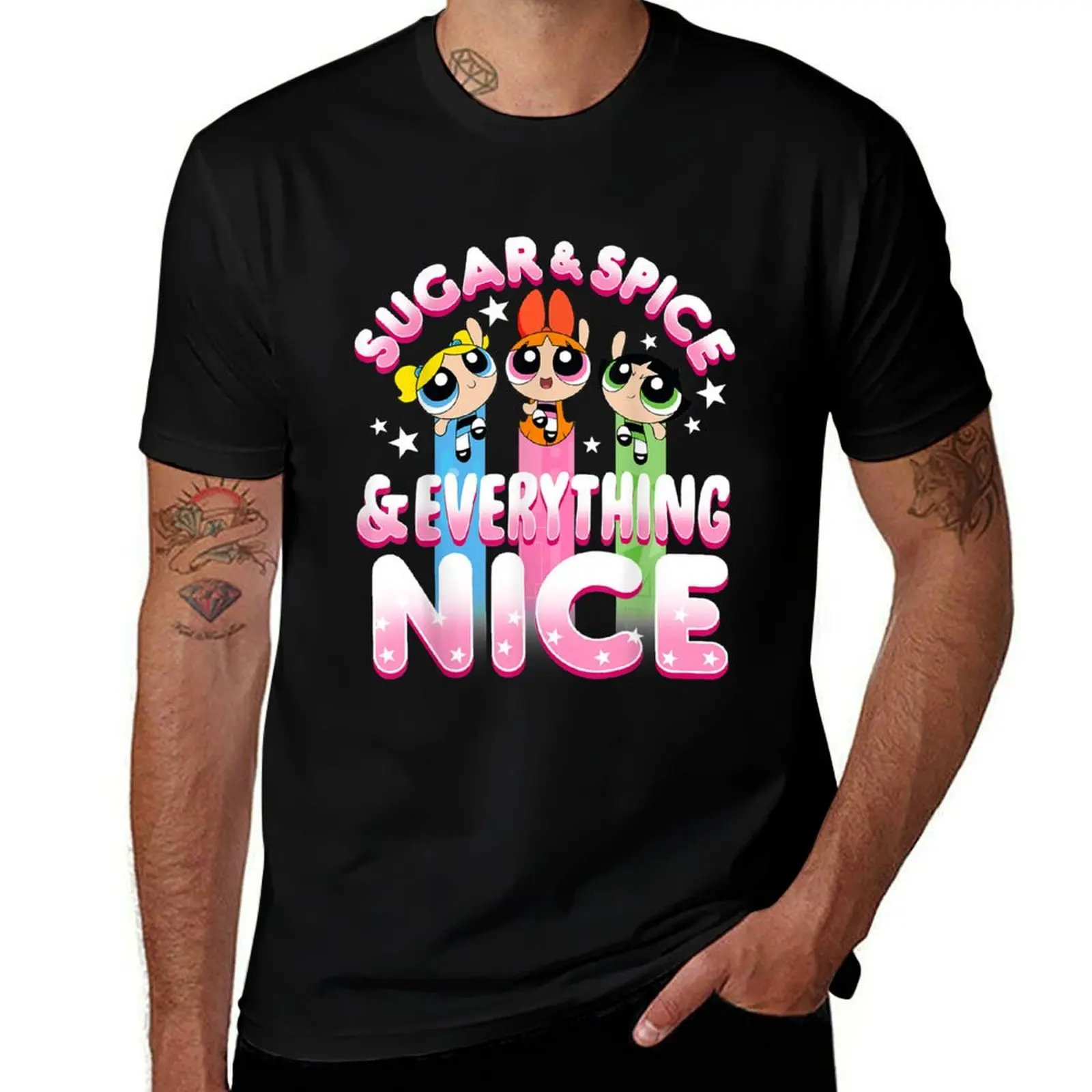 

Powerpuffs Girls Sugar and Spice & Everything Nice T-Shirt t shirt men 100% cotton luxury brand anime t shirts for man T-Shirt