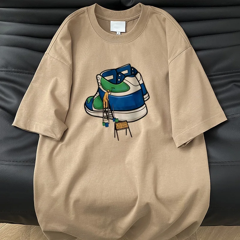 

Loose ex ort Sve T-irt Summer Faionable Cool Sle Regular Thin round Ne Casual Top for Men And Women