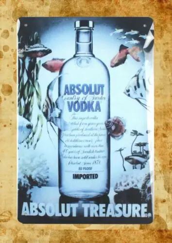 bedroom decoration Absolut Vodka Drink Food Beverage tin metal sign