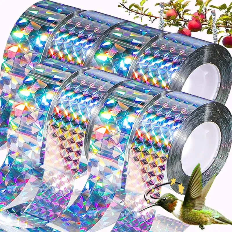 

50M Bird Scare Reflective Tape Ribbon Anti Bird Flash Reflectors Double-sided Bird Repeller Pigeons Garden Pest Control Ribbon