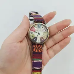 Reloj con puntero de esfera redonda para mujer, correa ajustable antigolpes, hebilla decorativa Vintage, cierre de estilo étnico