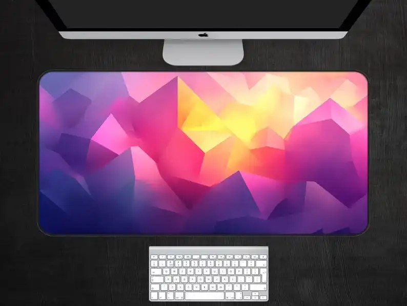 Abstract Polygon Table Mat,non-slip and Waterproof Mousepad,desk Decoration Mat for Office and Gaming,perfect Gift for Friends.