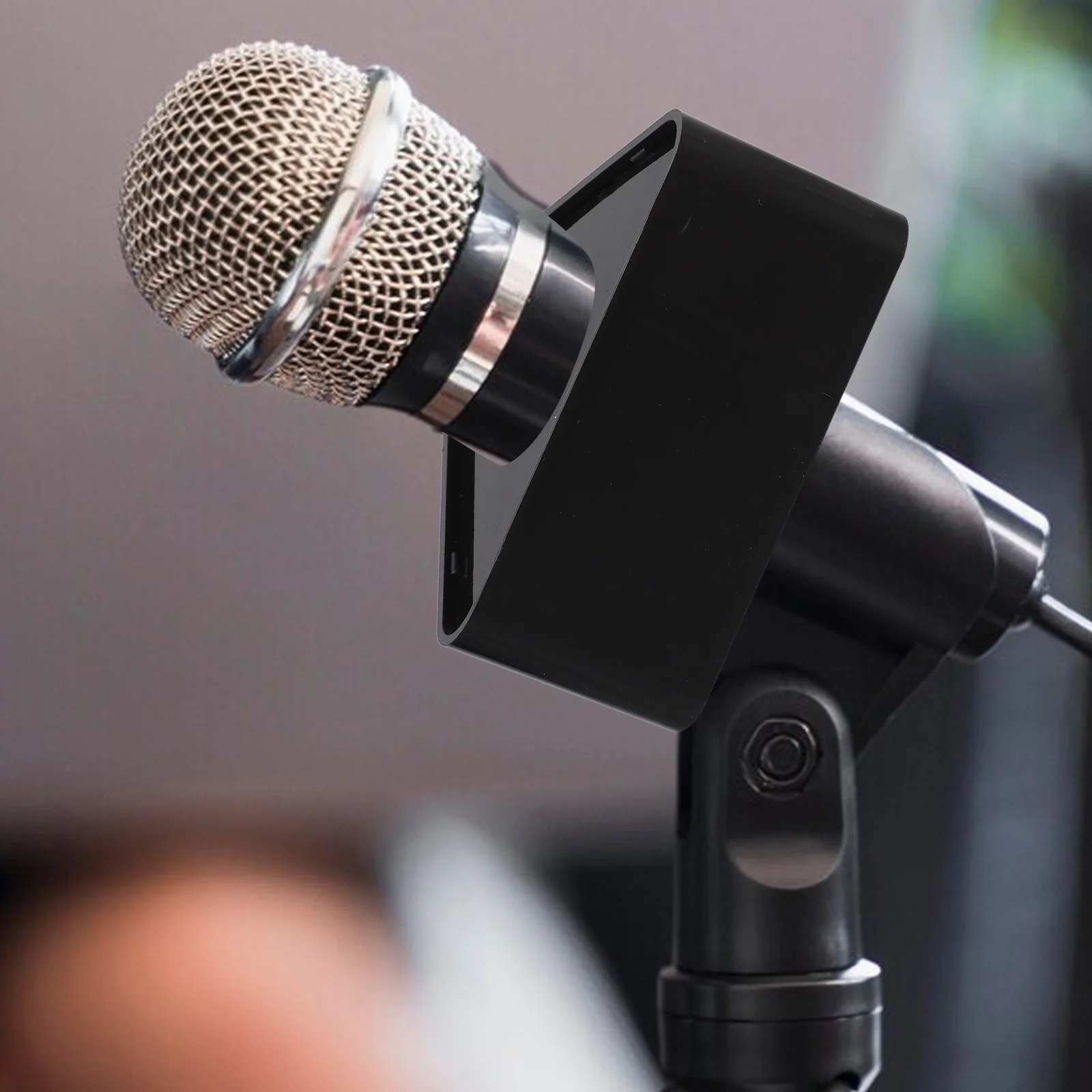 

Microphone Triangle Flag Logo Portable Square Cube Shaped Interview Desktop