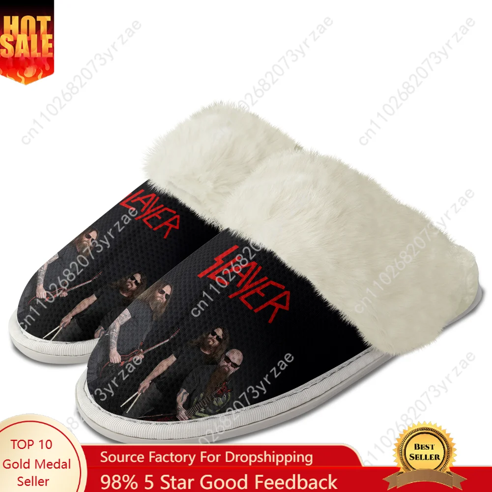 

Slayer Plush Edge Slippers Warm Shoes Mens Womens Home Plush SlippersBedroom Thermal Light Slippers Custom Made Cotton Slippers