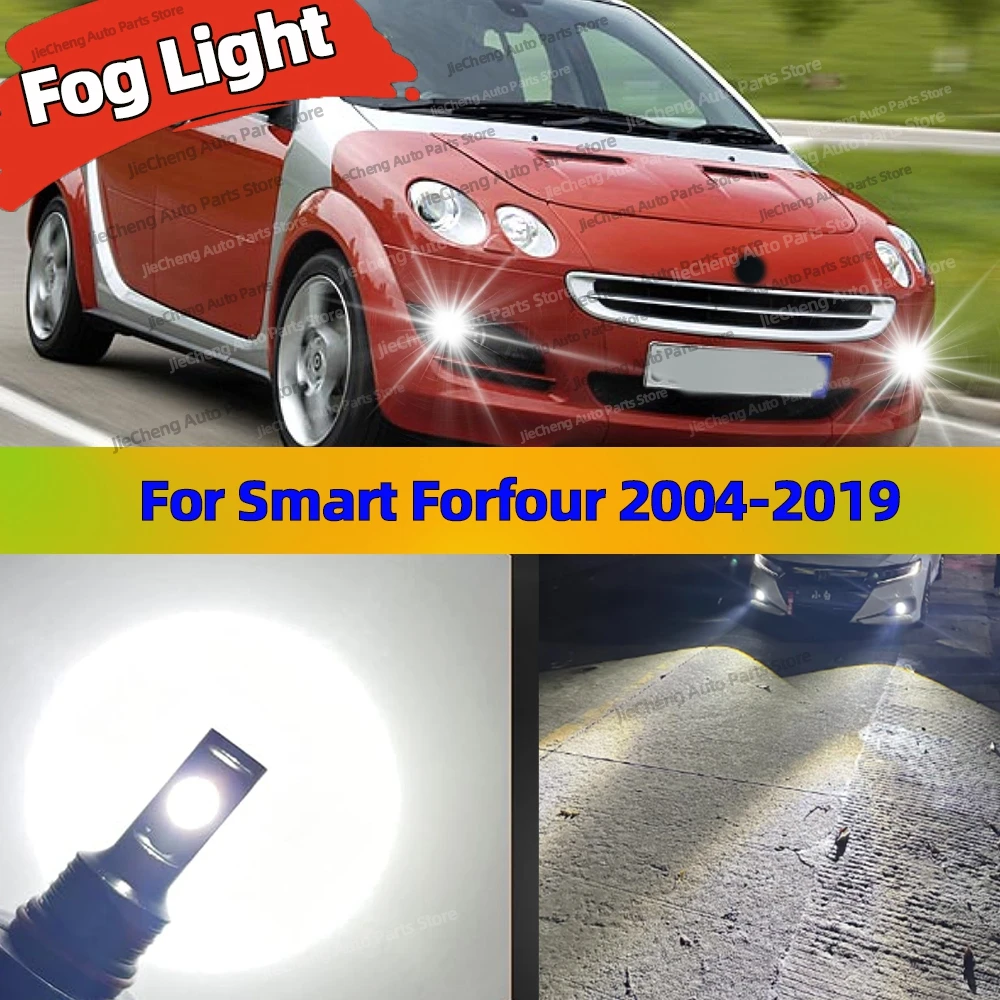 

2pcs Car LED Front Fog Light Bulbs 6000K 25000LM Lamp For Smart Forfour 2004-2019 2008 2009 2010 2011 2012 2013 2014 2015 2016