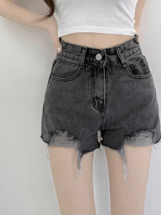 

High Waist Denim orts Women's Summer New Loose A-Line Hot Pants Bla Casual Wide Leg Pants High Waist ort orts