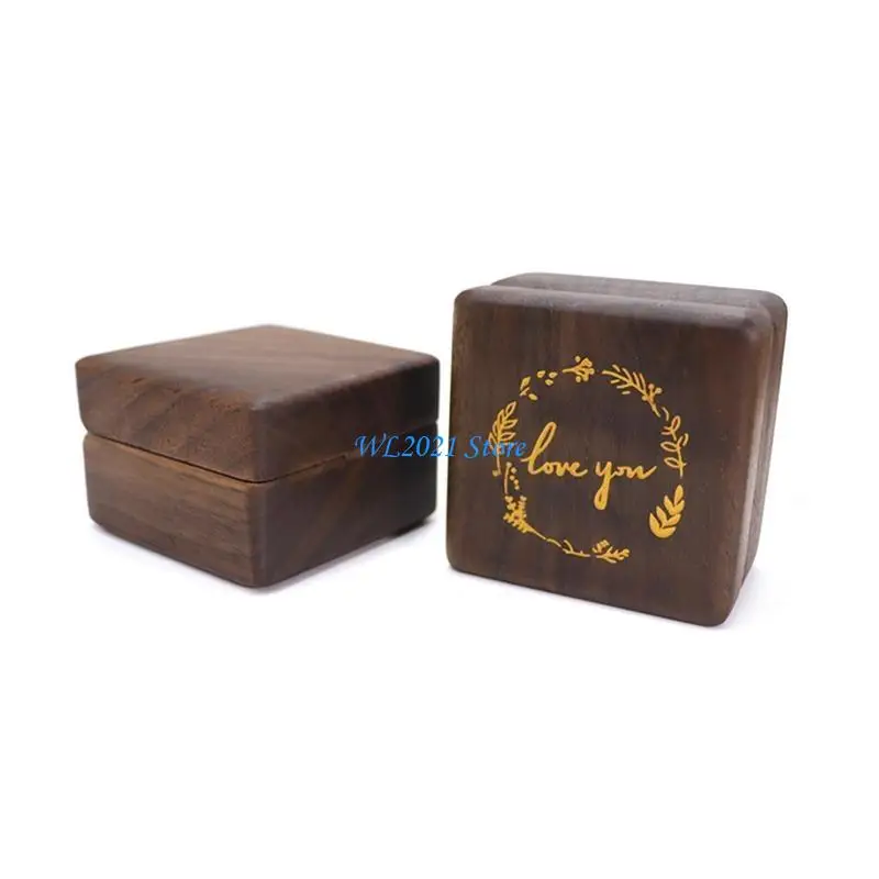 제안 생일 선물에 사용되는 G5GC 이중 사각형 모양의 호두 약혼 반지 상자