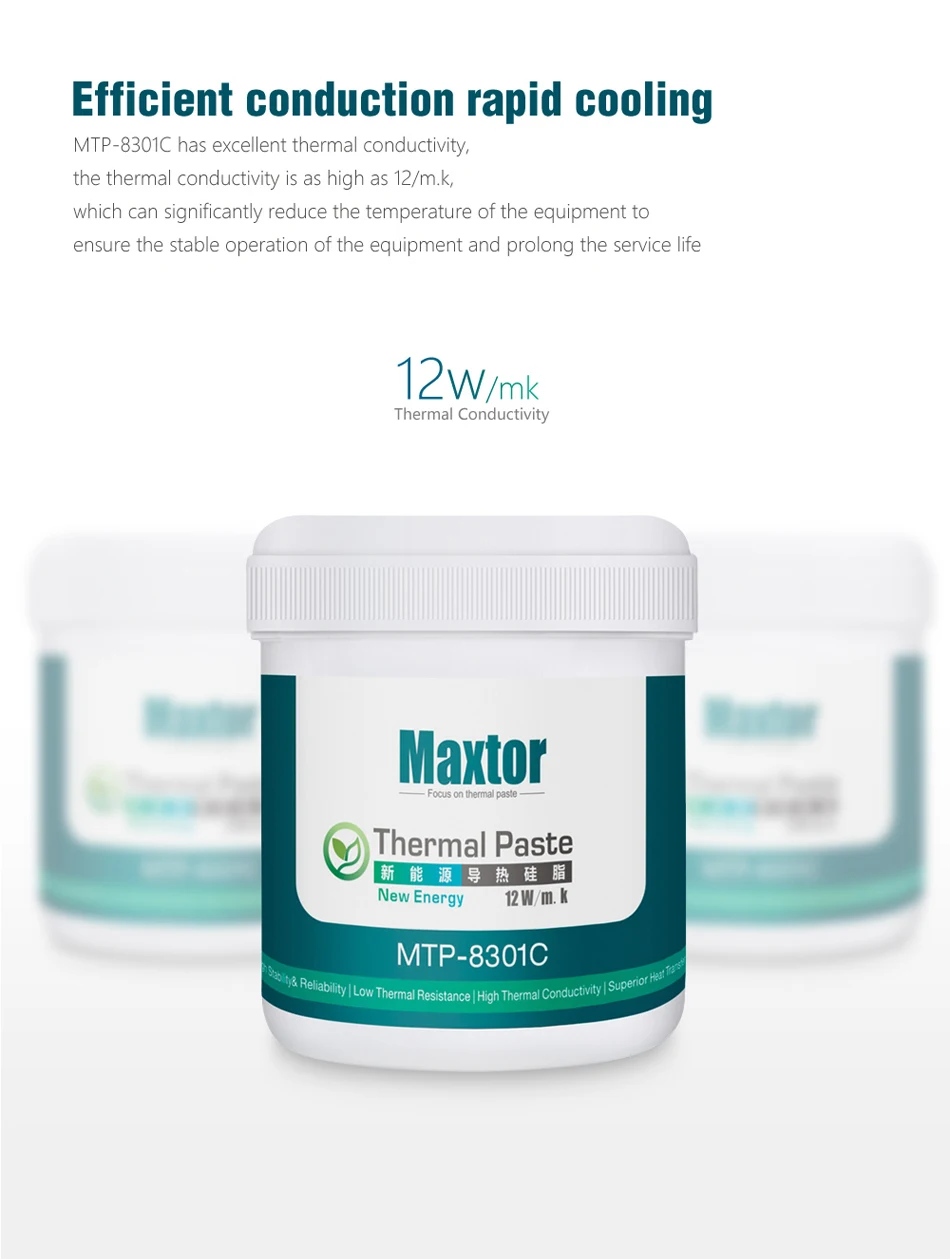 Maxtor 12W/m.k Thermal Paste 150g/300g Bulk Size, Factory Direct CPU GPU Thermal Compound for PC/PS4 Repair Shops