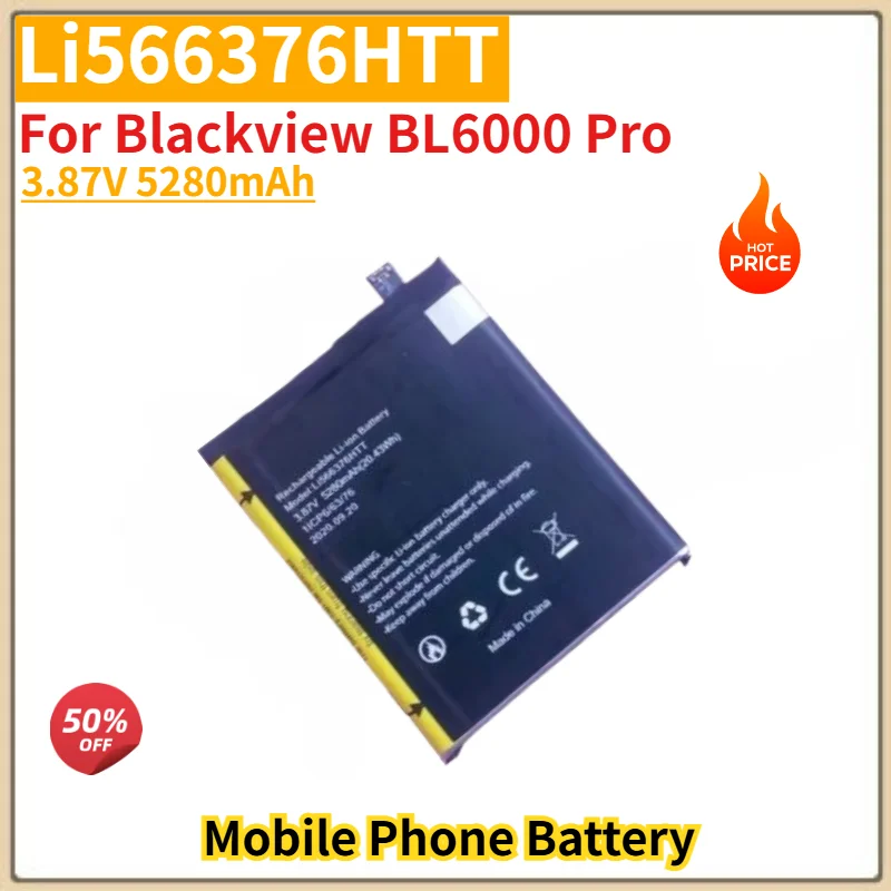 Li566376HTT High Quality Phone Battery 3.87V 5280mAh for Blackview BL6000 Pro Brand New Replacement Battery