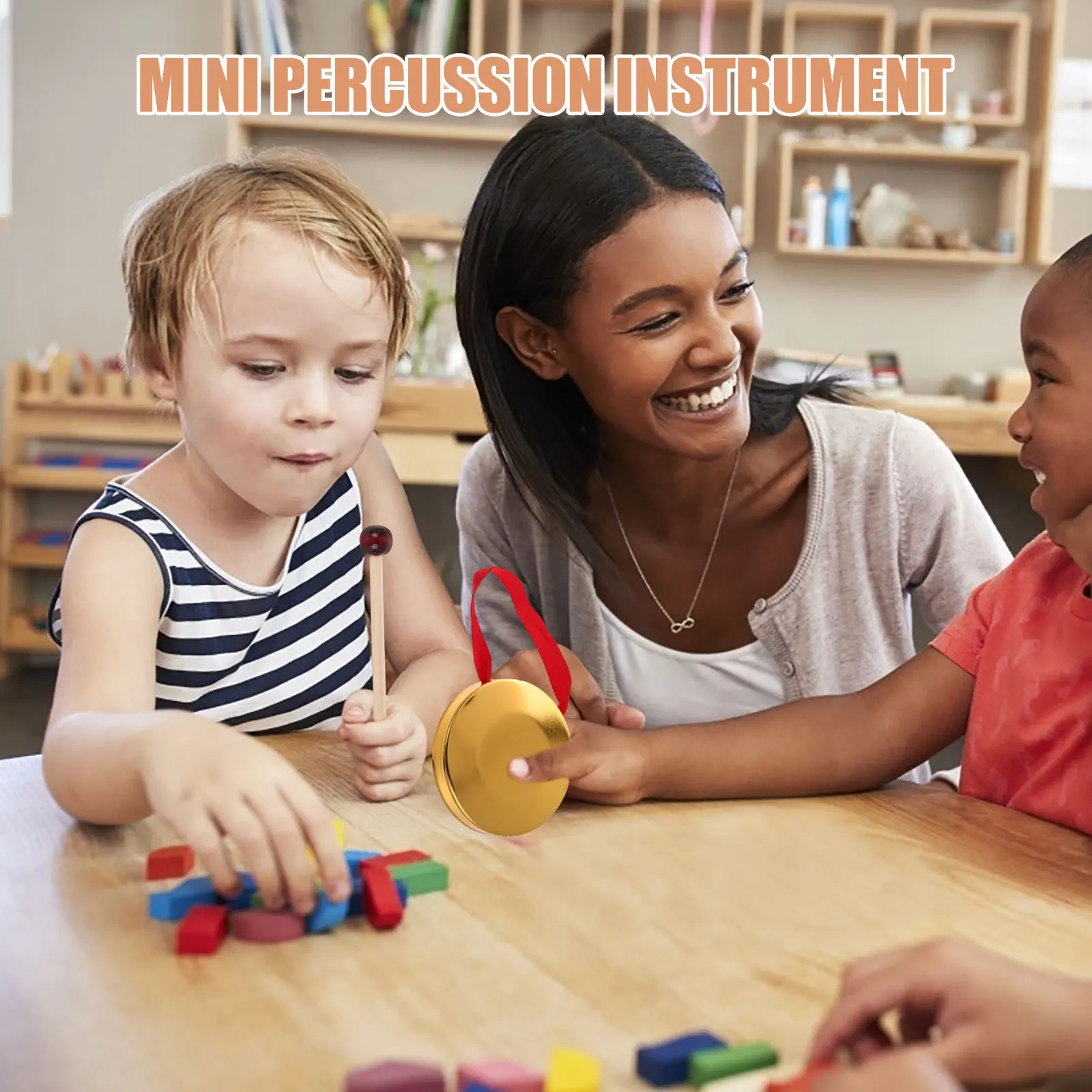 

3 set Mini Bronze Gong Gong Handheld Percussion Instrument Chinese Traditional Musical Instrument For Party Props Fun