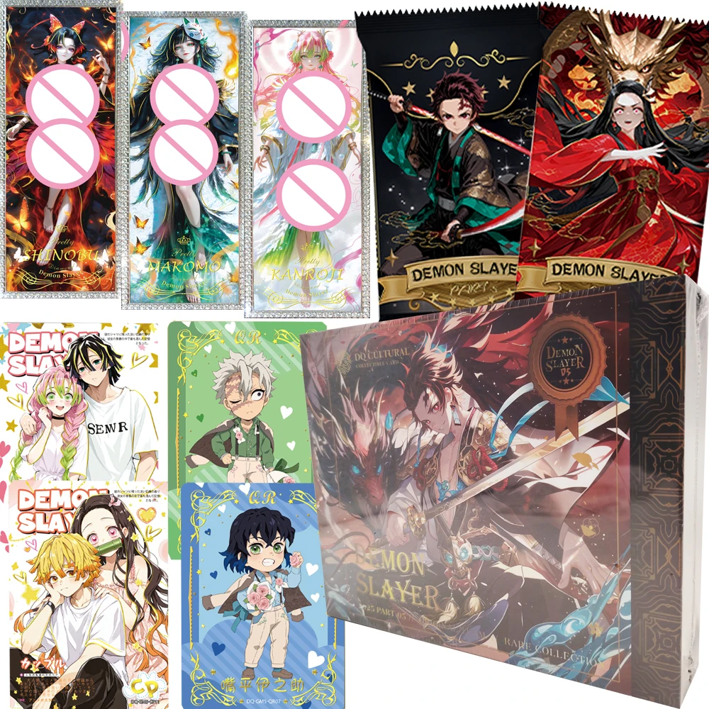 

Anime Demon Slayer Collection Cards for Boys Girls Popular Character Sweet Encounter Flower Fairy Personality Charm Cards Gifts