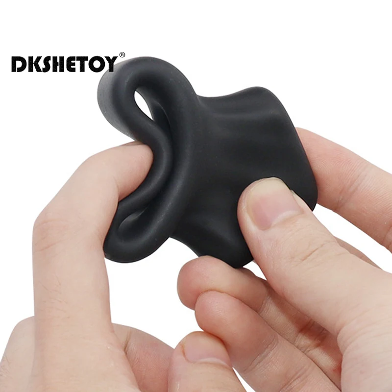 Soft Silicone Penis Ring Scrotum Bondage Cock Ring Sex Toys For Men Chastity Cage Testicle Bondage Lock Ring Adult Supplies