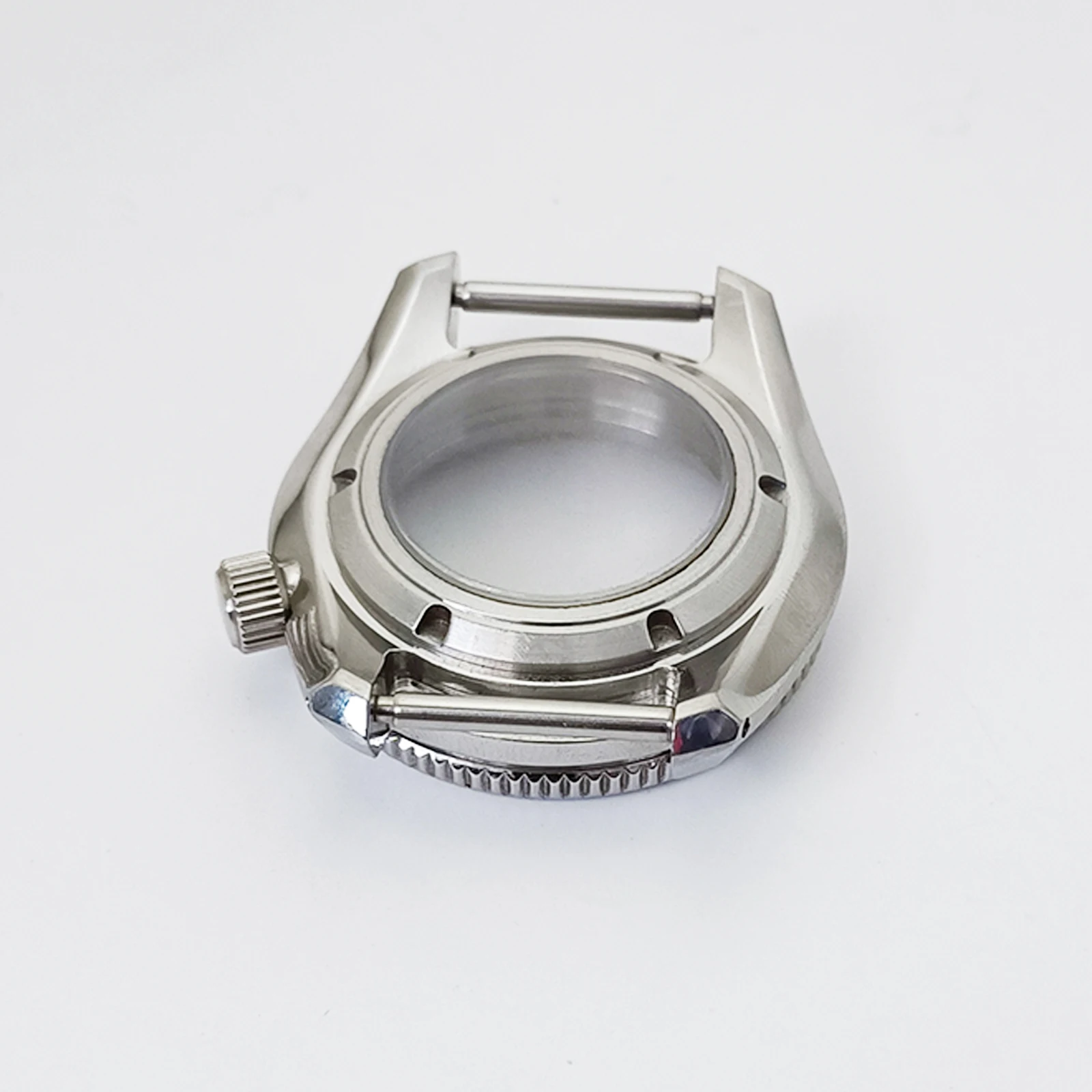 Mod SPB185 Case NH35 Case Ceramic Bezel Insert Sapphire Crystal Glass Silver Stainless Steel Watch Case