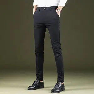 2024 Fashion Men's Spring Autumn New Slim Fit Suit Pants Male Business Casual Work Pants Men Solid Color Long Trousers I643