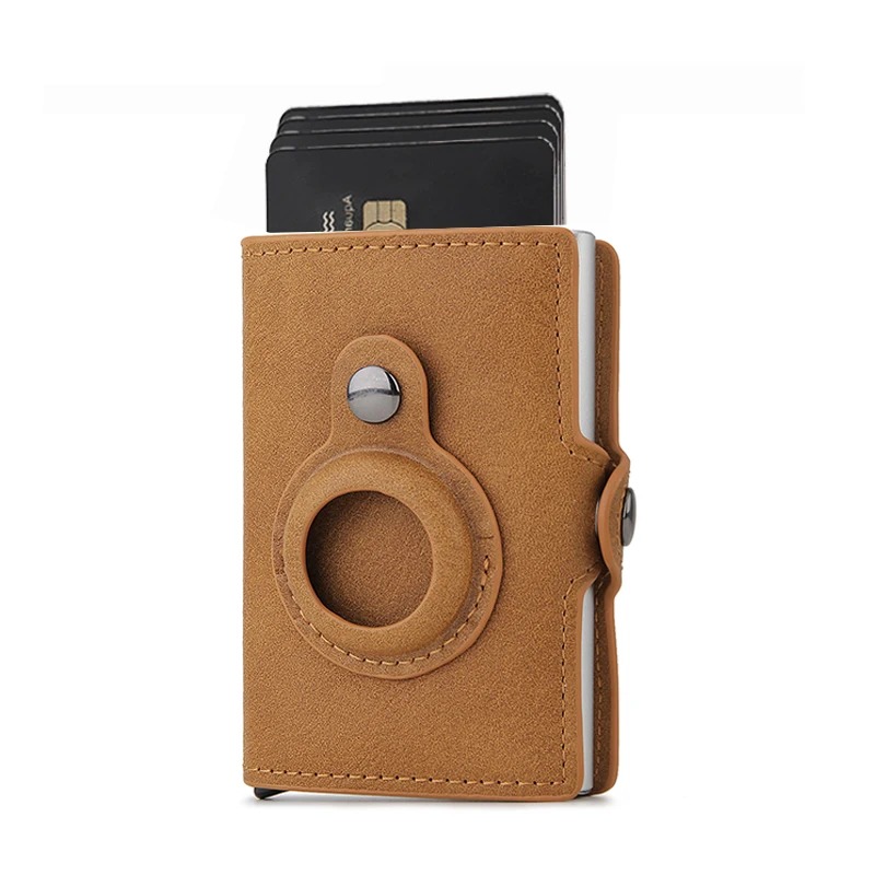 Carbon Rfid Card Holder Men Women Airtag Wallet Money Bag Leather Purse Slim Thin Wallets For Apple AirTags Tracker Air Tag 2023