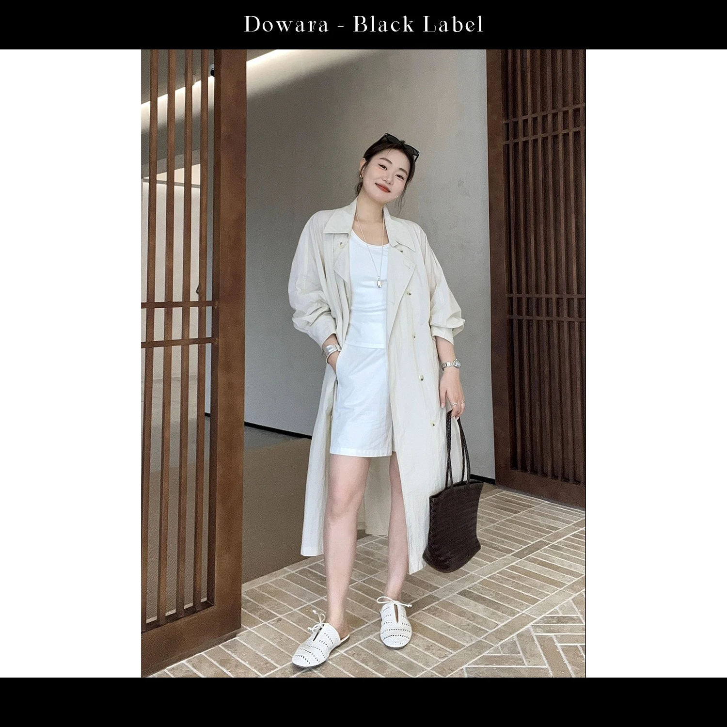 

Bla Label Paper Skin Windbreaker Casual Lightweight Batwing Sve Turn-down Collar Women's Coat Spring Summer Cotton 00%