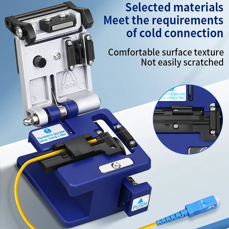 FC-6S Fiber Cleaver Optical Fiber Cutting Knife Fiber Optic Cbale Cutter FTTH Cold Connection Use 16 Face Tungsten Steel Blade