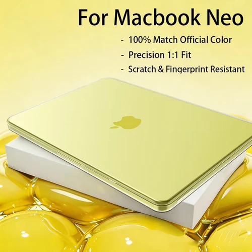 Imagen 1 del producto Funda para portátil MacBook Neo de 13 pulgadas 2026, 100% compatible con el color oficial, carcasa rígida de plástico mate para A3404