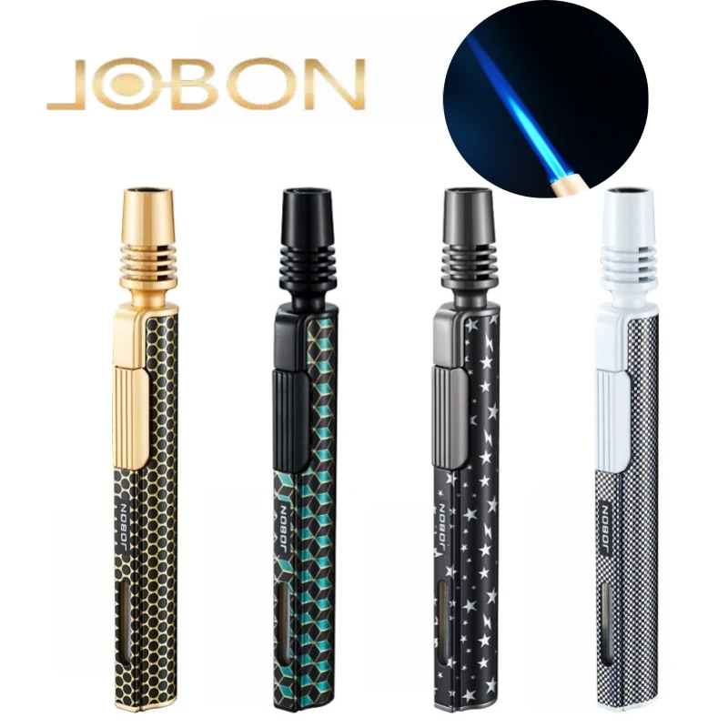JOBON Metal High-temperature Spray Gun Lighter Windproof Spray Blue Large Flame Visible Air Window Outdoor Cigar Lighter