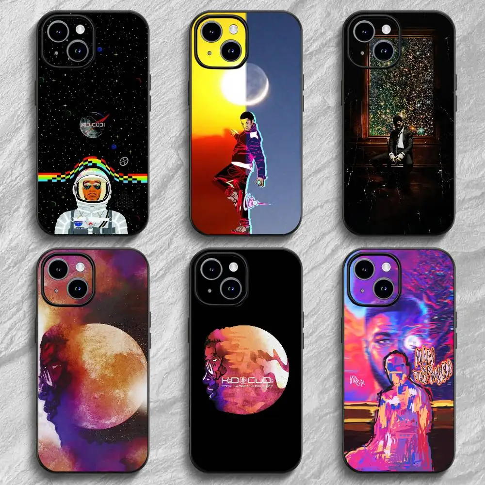 Funda de teléfono Kid C-Cudi Man On The Moon para IPhone12 13 14 15 16 17Pro Max Plus Classic Black Soft Shell