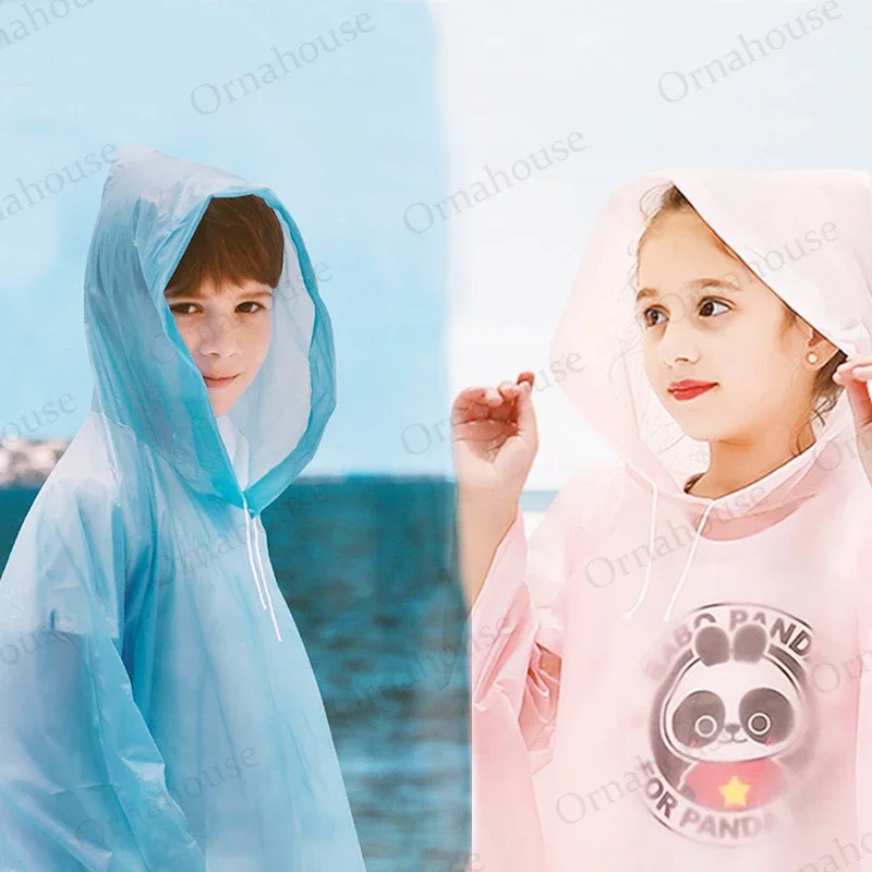 Fashion Disposable Thickened Raincoat Children's Cape Rainstorm Proof Travel Portable Rain Coat Kids Дождевик Женский