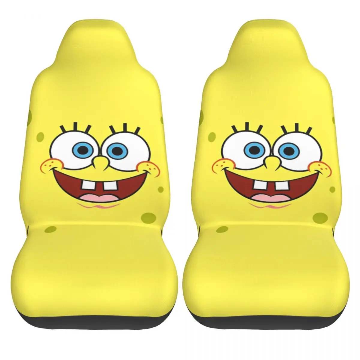 SpongeBobed Anime Cartoon 2 Front Car Seat Covers for Cars Truck Sedan SUV Durable Bucket Seats Cover