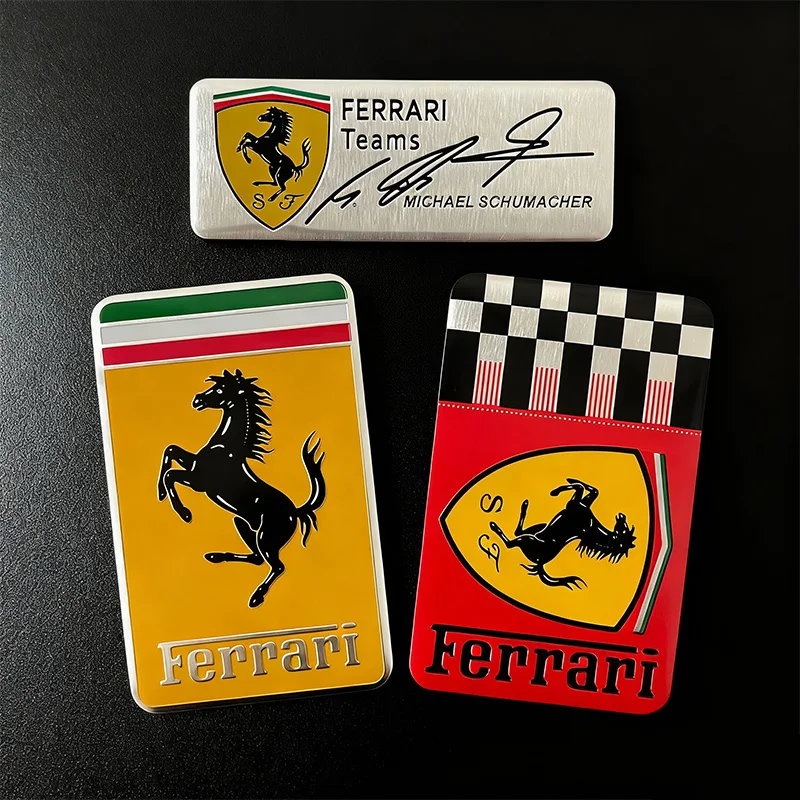 Pegatinas 3D de aleación de aluminio para emblema de coche, pegatina de modificación de insignia para Ferrari F430 Stradale 458 488 599 612 FF F12, accesorios para automóviles