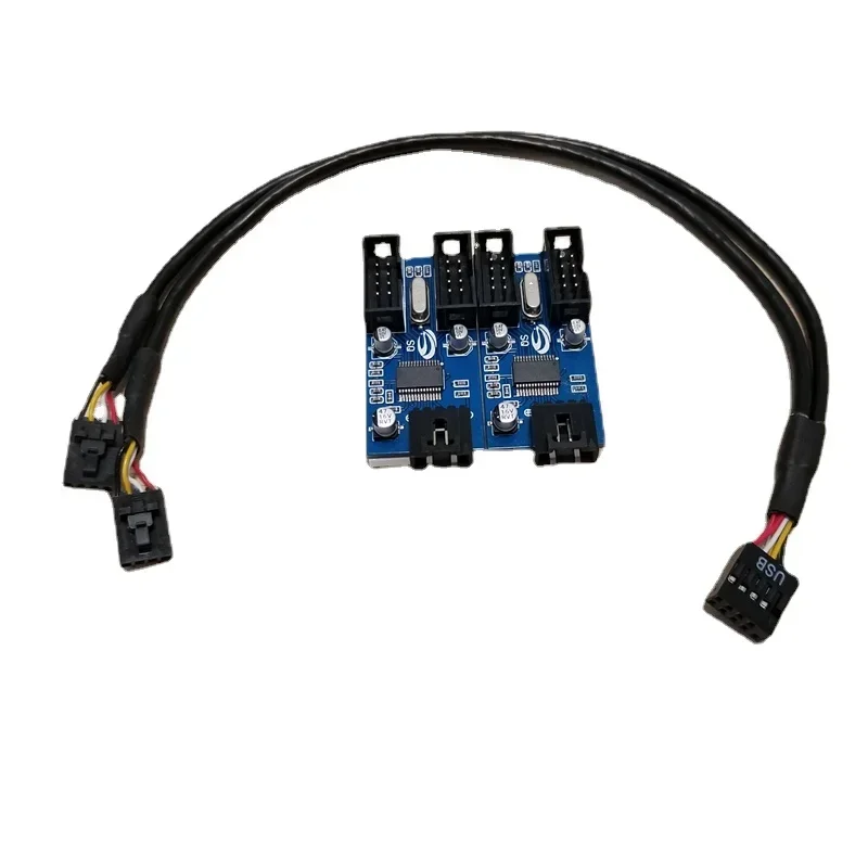 

Motherboard USB 2.0 9Pin 1 to 4 Splitter Extension PCB Chipset PC Case Internal Enhanced Extender