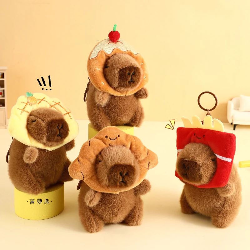 Capybara Animation jouets en peluche Capybara Kawaii Animal porte-clés sac pendentif peluche poupée pendentif ornement doux cadeau de vacances