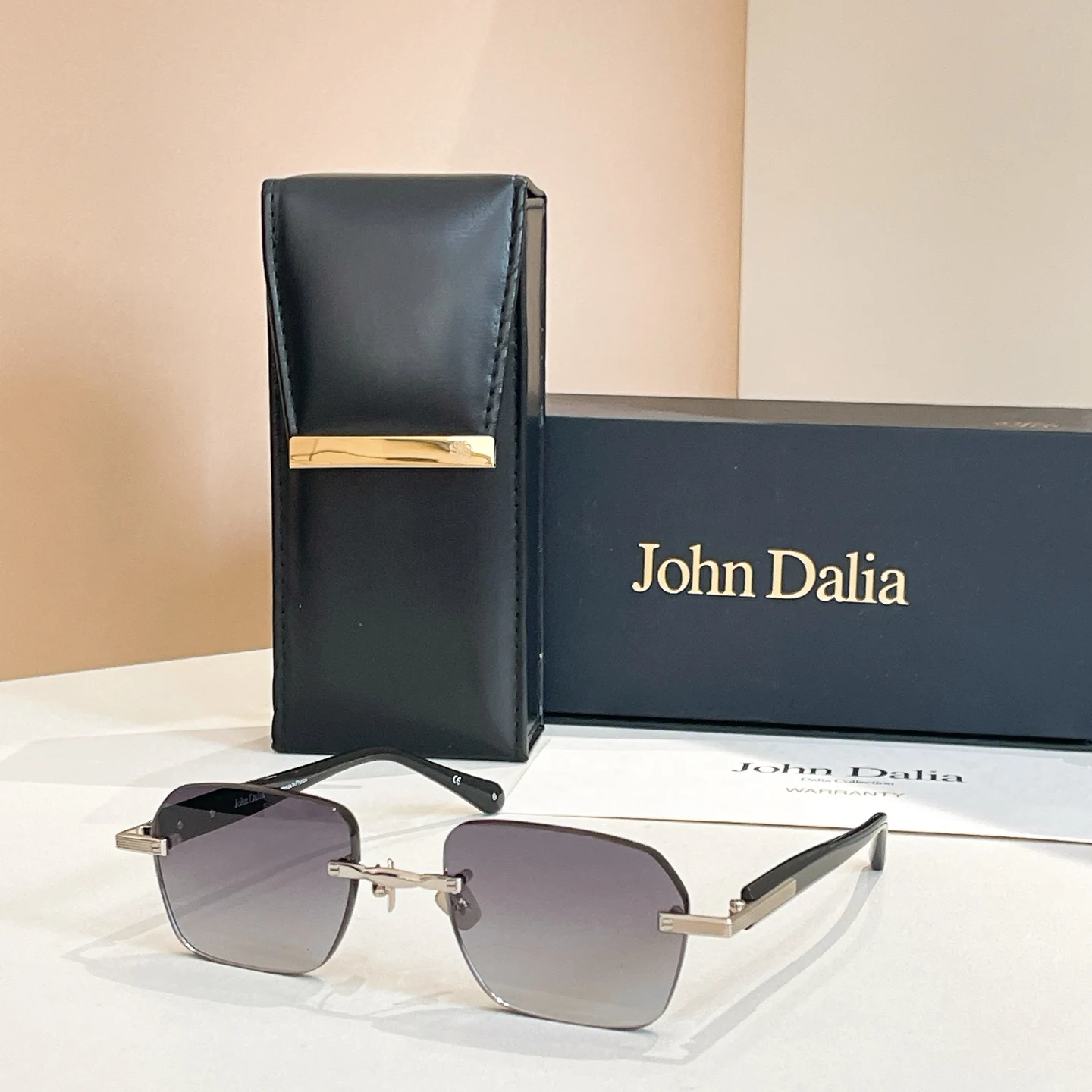 Originele ontwerper voor JOHN DALIA JD DWAYNE Luxe mannen vrouwen zonnebril randloze premium mode UV400 unisex brillen met doos