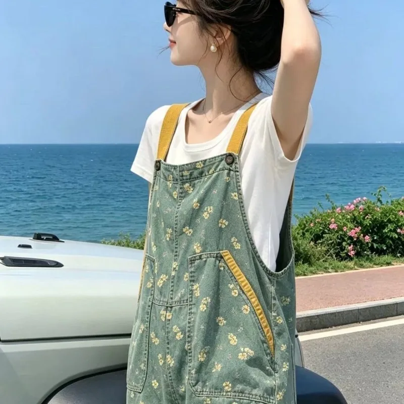 2026 Summer Age Reducing Casual Strap Pants for Women, Super Hot, Unique, Beautiful, Slimming, Loose Floral Strap Skirt