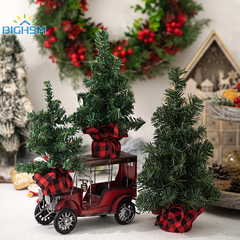 21/24/31 CM PVC Artificiale Albero Di Natale Desktop Decor Piante Finte Casa Capodanno Matrimonio Albero Di Natale Ornamento