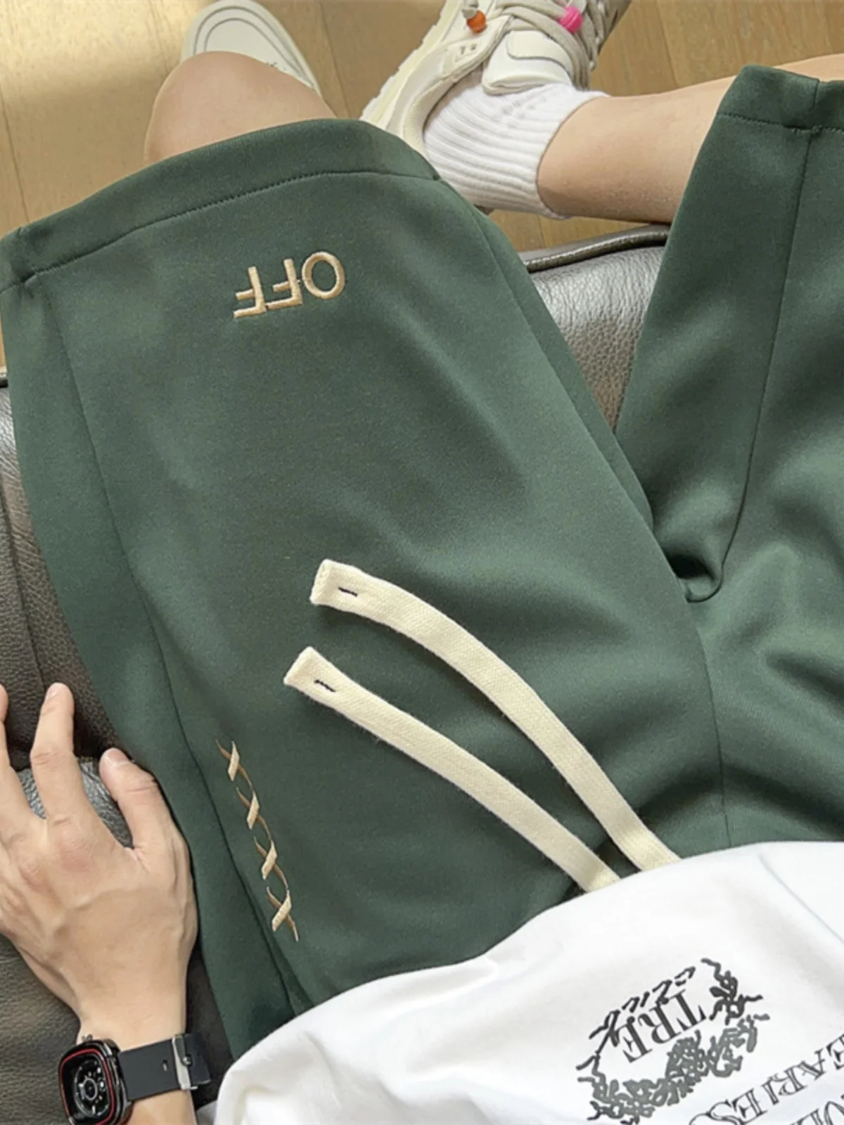 

Модные мужские летние шорты с вышивкой в американском ретро-стиле, спортивные, повседневные, свободного кроя, с низкой талией, молодежные, в стиле фэшн