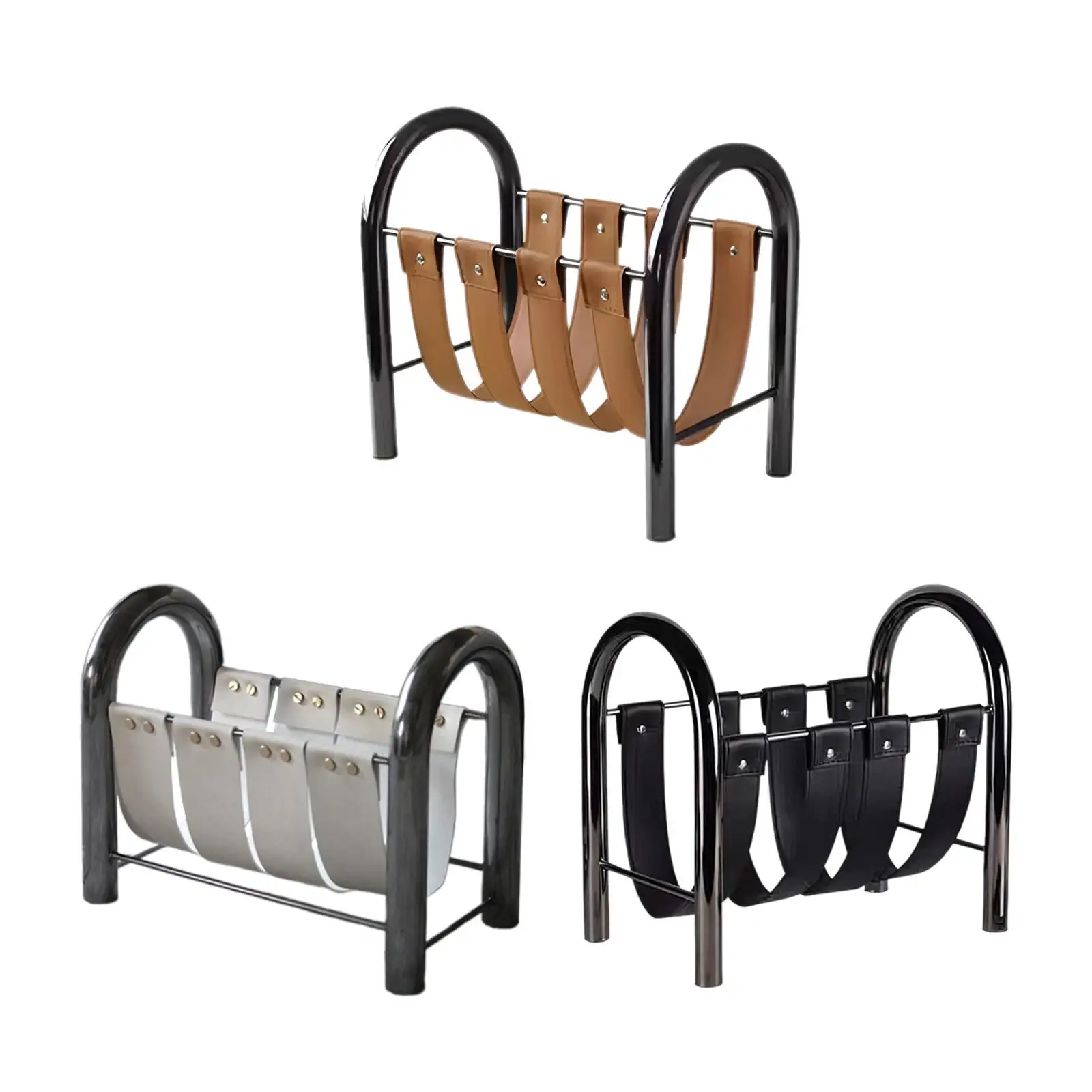 Magazine Rack Newspaper Rack Decorative PU Leather Brochures Display Rack Information Rack for,DEN,Office Offices Exhibitions