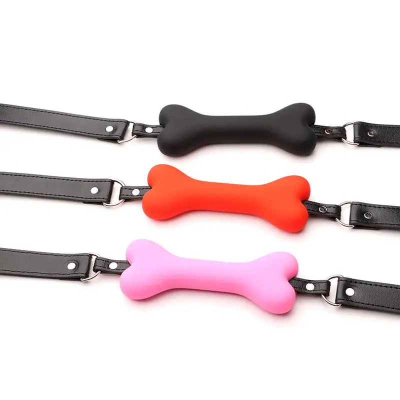 Sex Toys For Soft Harness Mouth Silicone Dog Bone Ball Gag Open Mouth Gag Bondage Slave Gag Sex Products Women