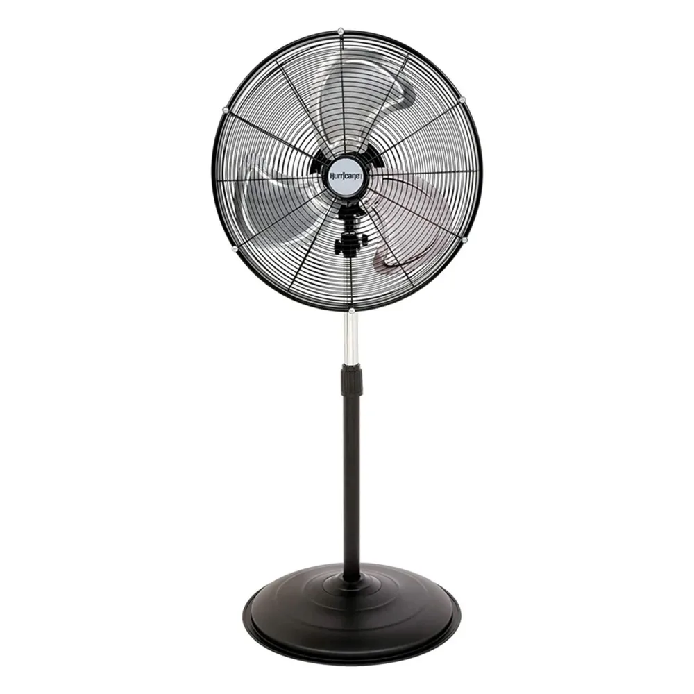 2024 New 20 Inch 3 Speed Industrial Heavy Duty Metal High Velocity Oscillating Pedestal Stand Floor Fan, Black (2 Pack)