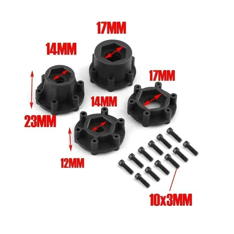 Conjunto de pneus de aro para caminhão monstro, 2 peças, 165mm, 12 14 17mm, cubo sextavado para carro off-road 1/8 rc hpi redcat rovan savage