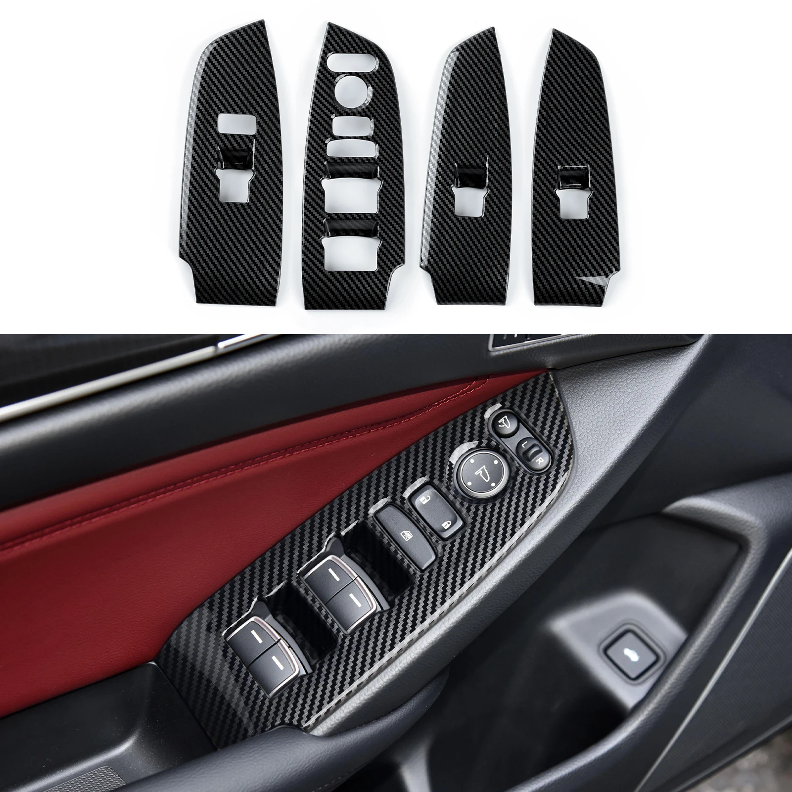 Auto-Mittelkonsole, Schalthebel, Lenkradverkleidung für Honda Accord 10. Generation 2018-2022 Zubehör. ABS-Kohlefaser-Innenausstattung. – Detail 34