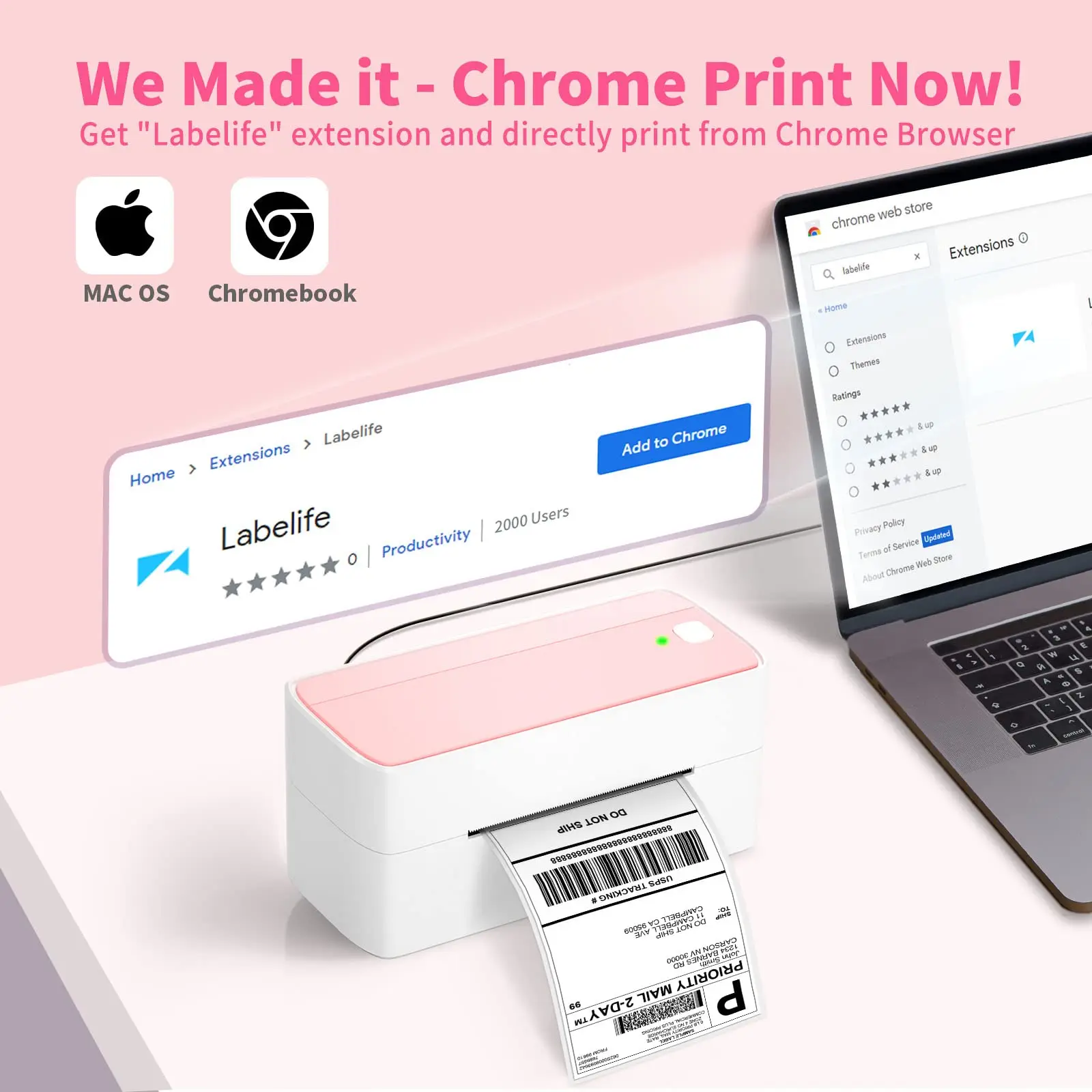 Phomemo Bluetooth 118mm Shipping Thermal Label Maker Sticker Printer Portable Address Postage Label Printer Machine Widely Used