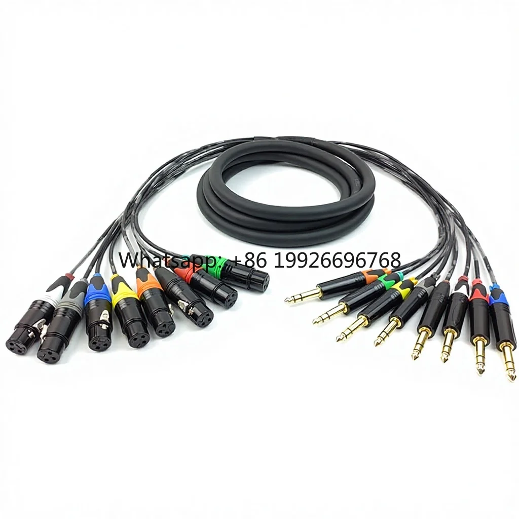Multi-channel 8-way Stage Lighting Sound System Signal Cable Multi-core Cannon Female 6.35mm Dual-channel Oxygen-free Copper