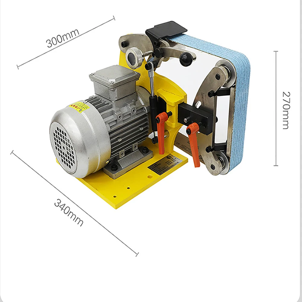 Industrial Multifunctional Electric Belt Sander Metal Belt Sanding Machine Frequency Conversion Speed Adjustable Woodworking 220