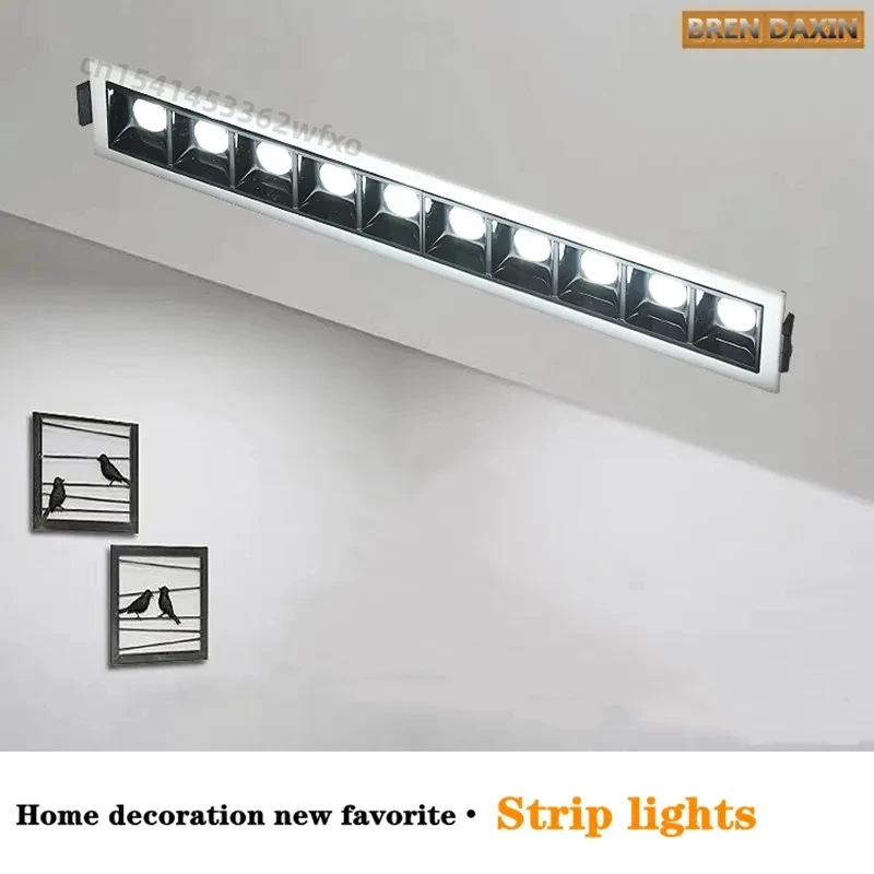 Dimmable LED Ceiling Lights 2w4w6w10W20W30W Recessed Strip bulb Shoot light COB Grille lamp Indoor Lighting LED Canister light