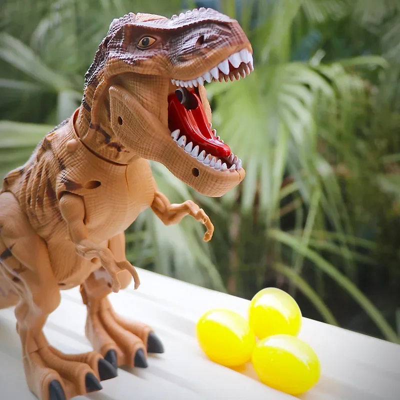 Große elektrische Dinosaurier Spielzeug gehen Jet Dinosaurier Welt mit mechanischer Stimme Tyranno saurus Rex leuchtende Ei Kinder Baby Geschenke