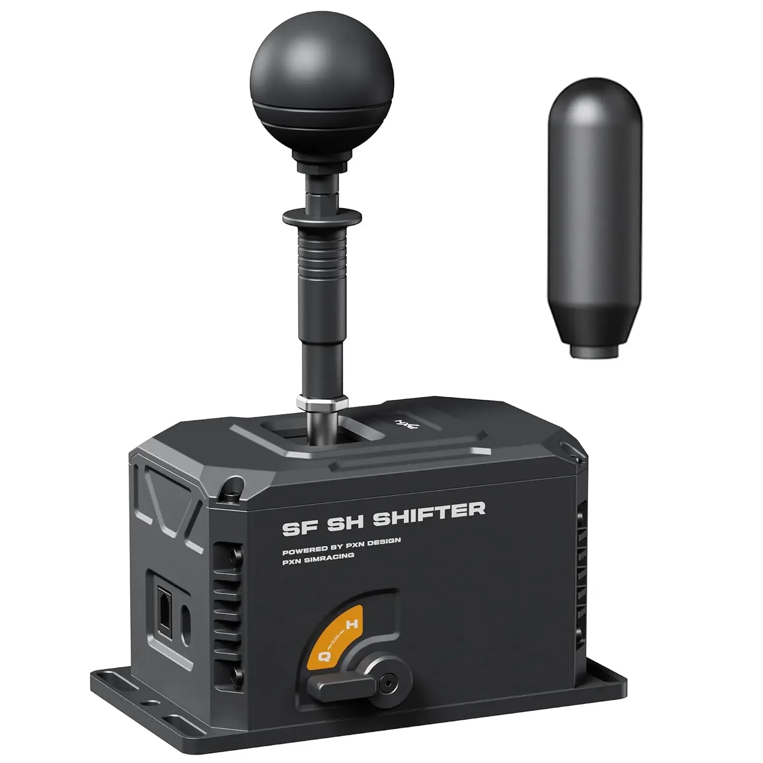 SF SH Sim Racing Shifter, H-Pattern & Sequential Dual Mode | Hall Effect Sensor, Aluminum Alloy Body, 6+2+R Gears, Adjustable