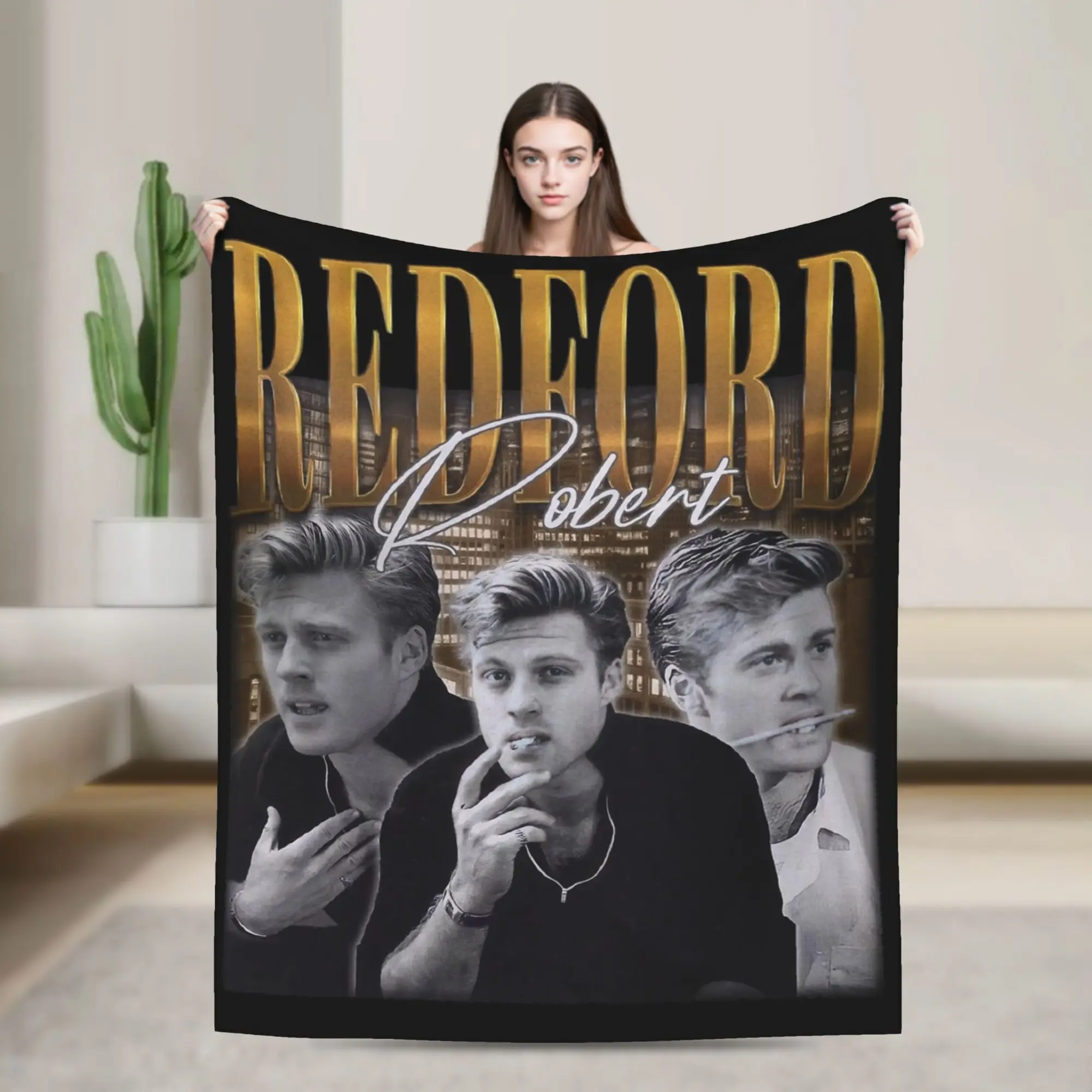 Vintage Robert Redford Blankets Fleece Printed  Multi-function Super Soft Throw Blankets for Bed Office Bedspread